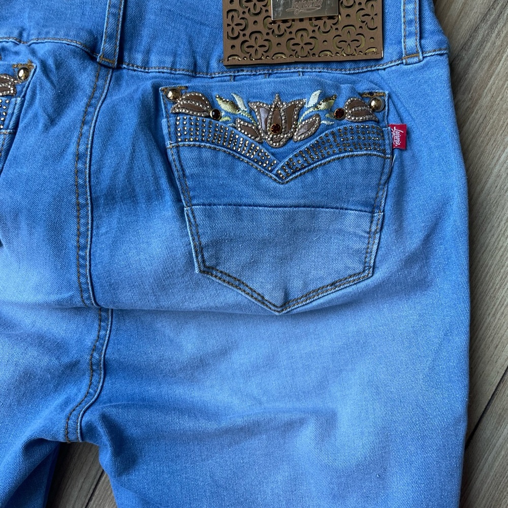 🇨🇴LUJURIA JEANS, Butt Lifter Rhinestone Colombian Skinny Push Up Jean - Picture 5 of 11